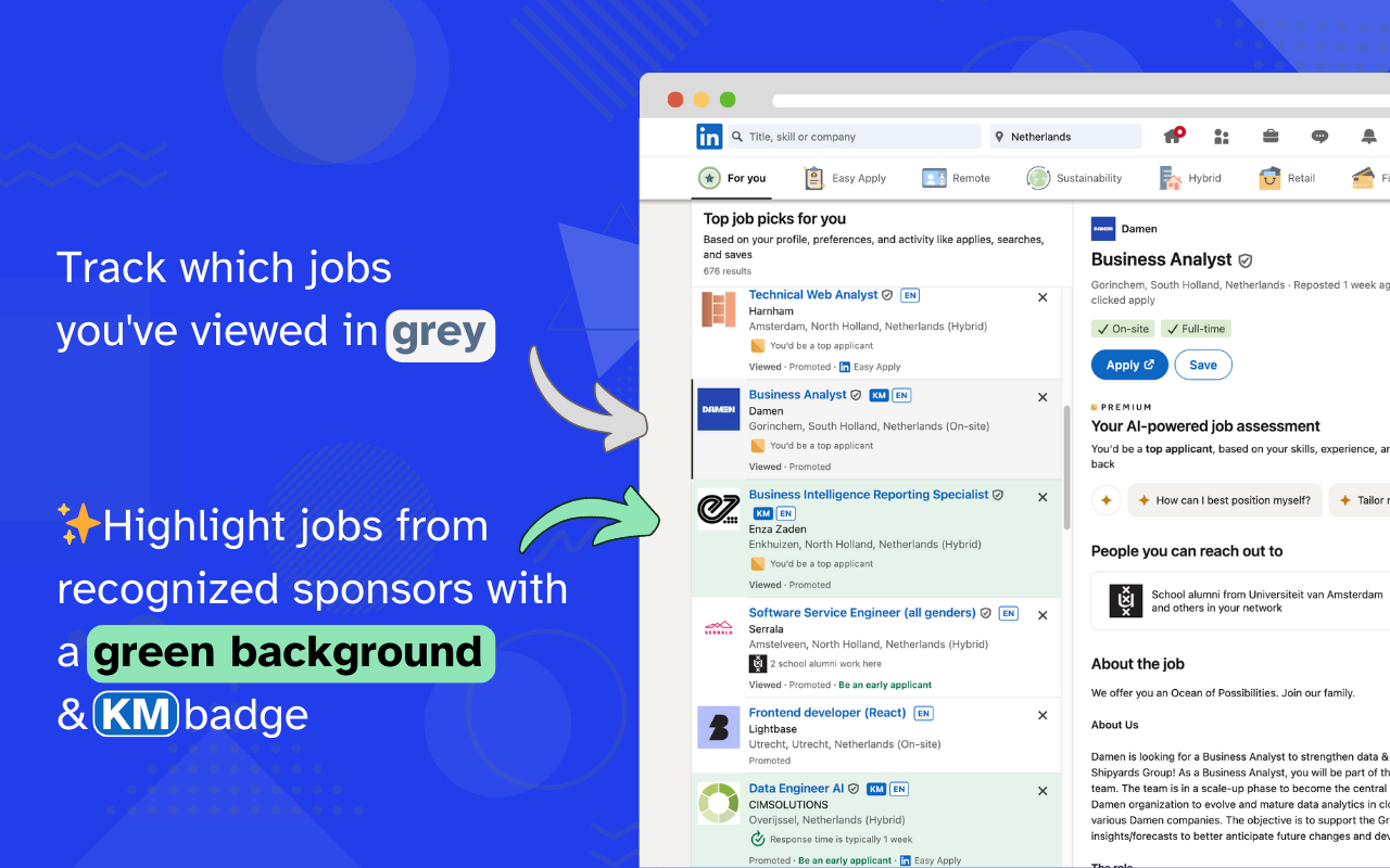 KMatch - Dutch Sponsor Job Checker chrome谷歌浏览器插件_扩展第2张截图
