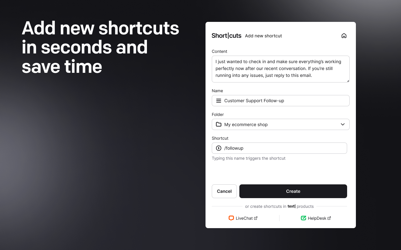 Text Shortcuts: canned messages and replies chrome谷歌浏览器插件_扩展第1张截图