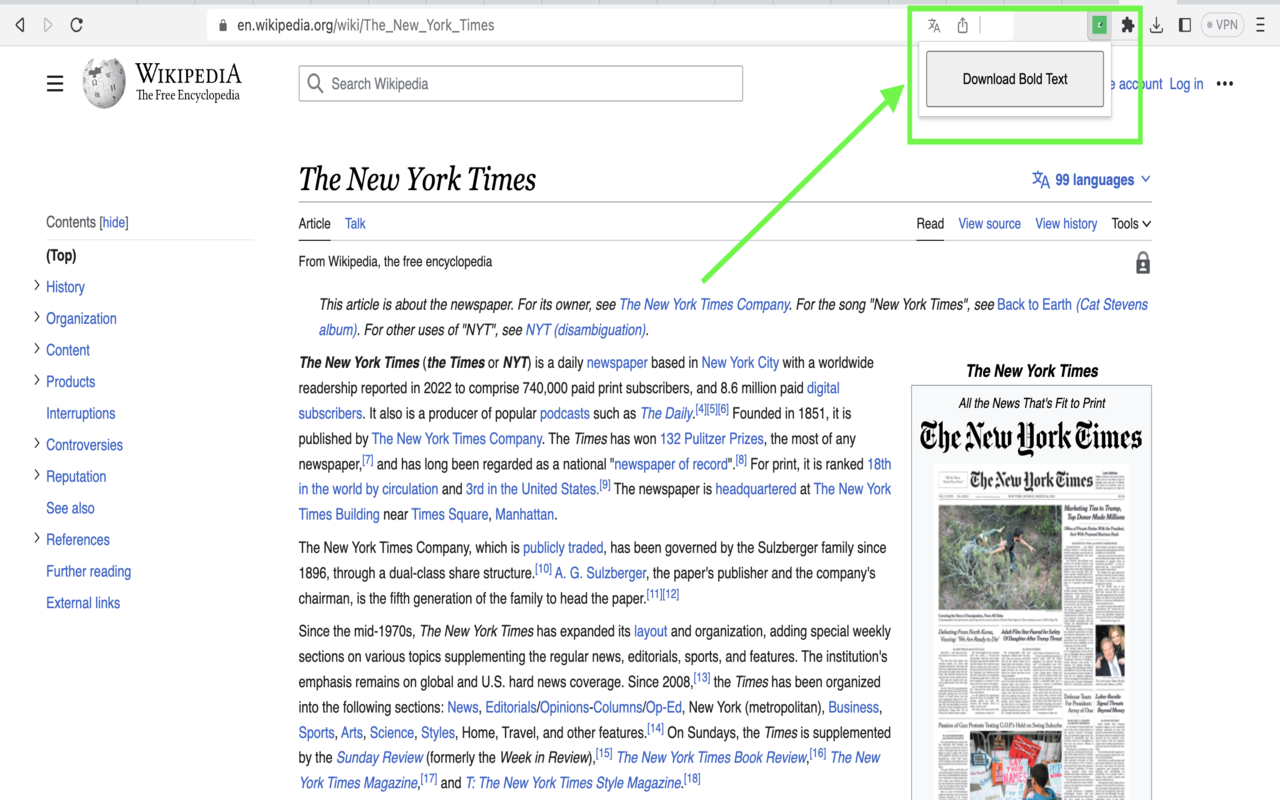 Bold Text Downloader chrome谷歌浏览器插件_扩展第1张截图
