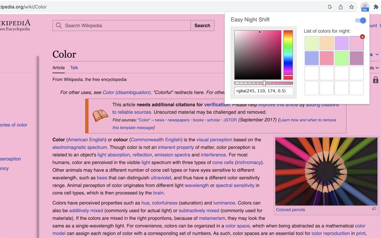 Easy Night Shift chrome谷歌浏览器插件_扩展第5张截图