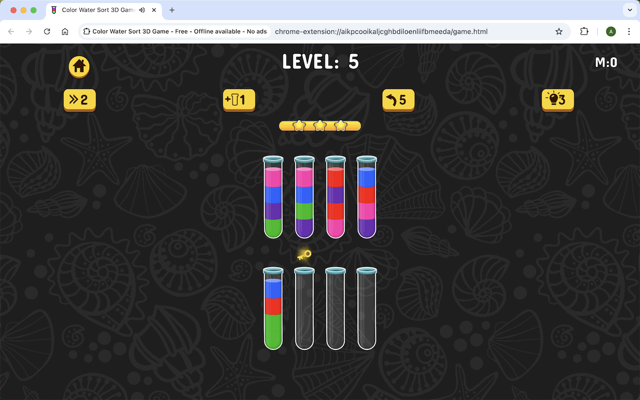 Color Water Sort 3D Game - Free - Offline available - No ads chrome谷歌浏览器插件_扩展第2张截图