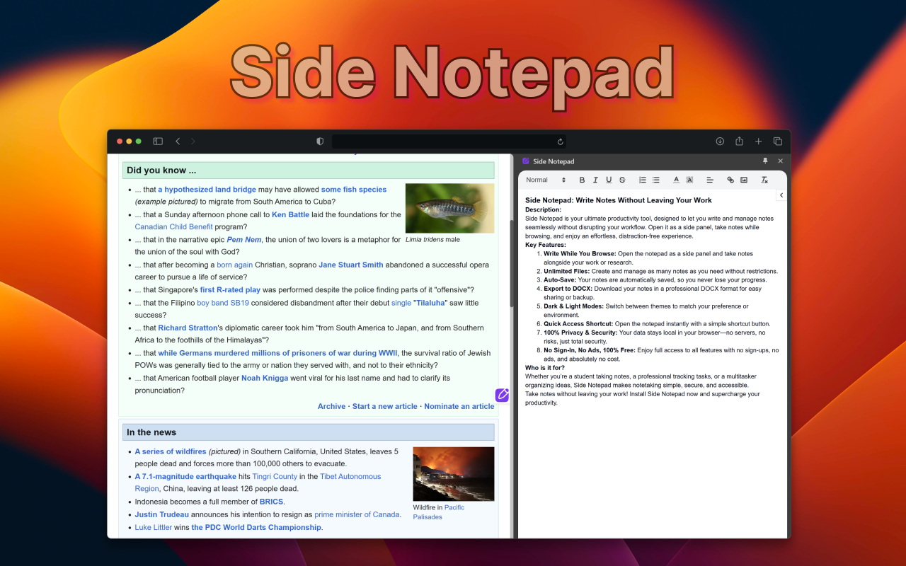 Side Notepad chrome谷歌浏览器插件_扩展第3张截图