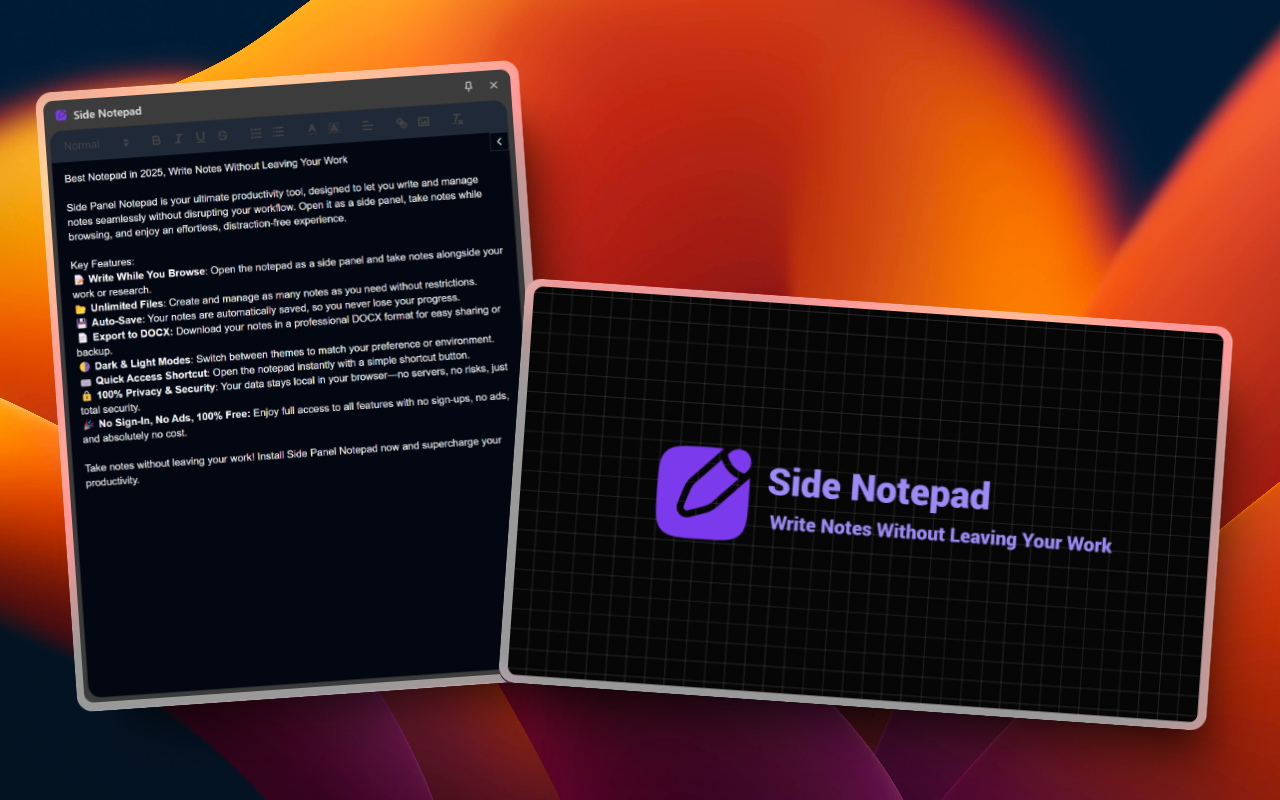 Side Notepad chrome谷歌浏览器插件_扩展第4张截图