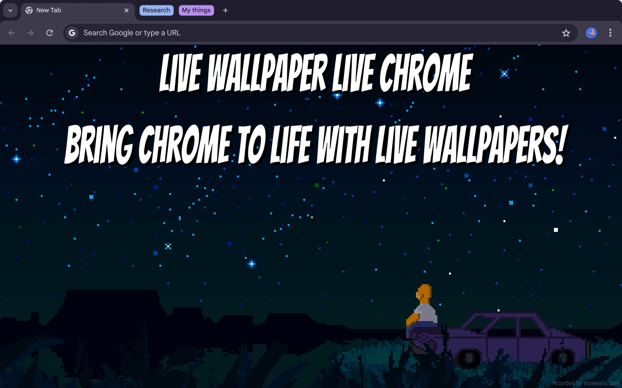 Lonely Homer Starry Night Sky Pixel Live Wallpaper chrome谷歌浏览器插件_扩展第2张截图