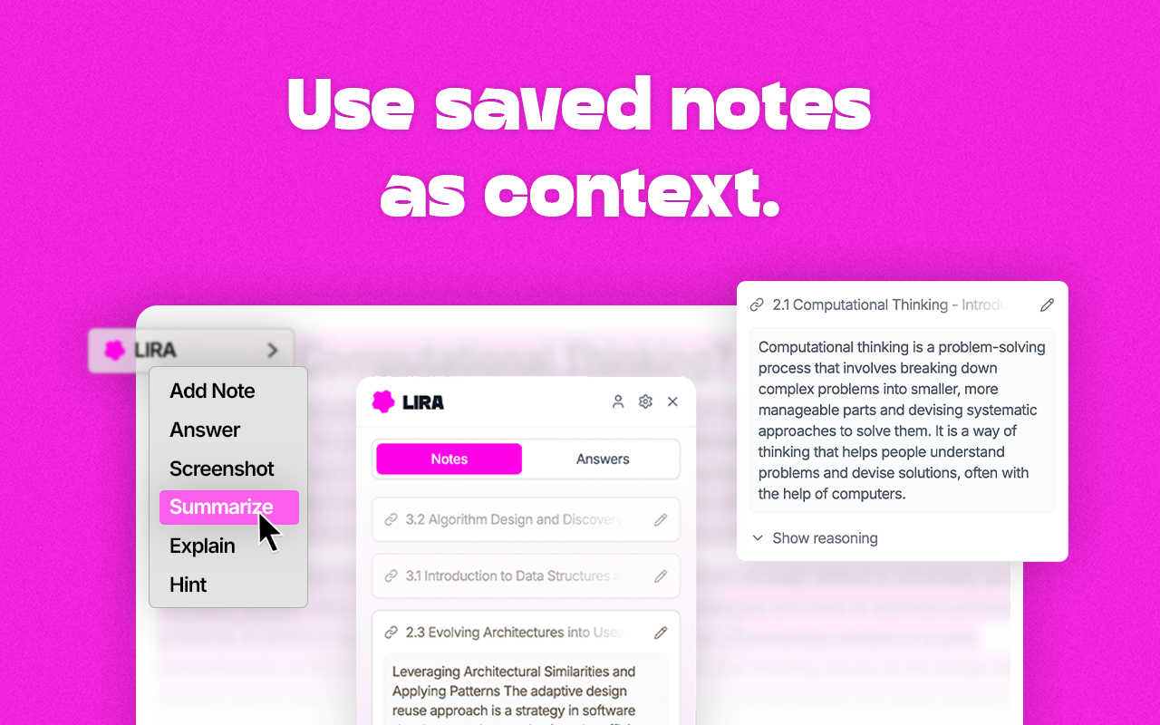 LIRA - Study Assistant chrome谷歌浏览器插件_扩展第3张截图