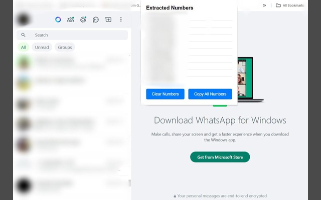 WA Unknown Number Extractor chrome谷歌浏览器插件_扩展第1张截图