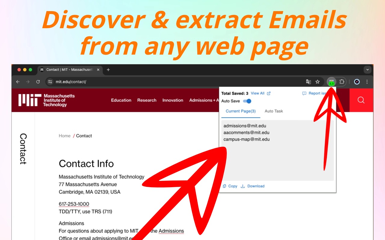 Email Extractor Plus - Auto Save & Auto Tasks chrome谷歌浏览器插件_扩展第2张截图