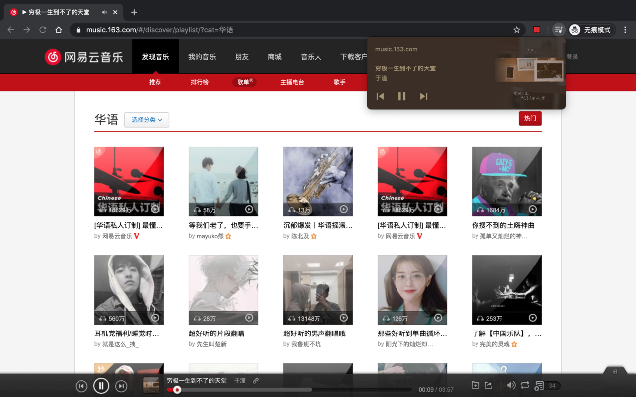 网易云音乐控制器 chrome谷歌浏览器插件_扩展第1张截图