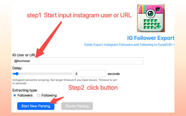 IG粉丝导出工具 : IG Follower Export Tool chrome谷歌浏览器插件_扩展第3张截图