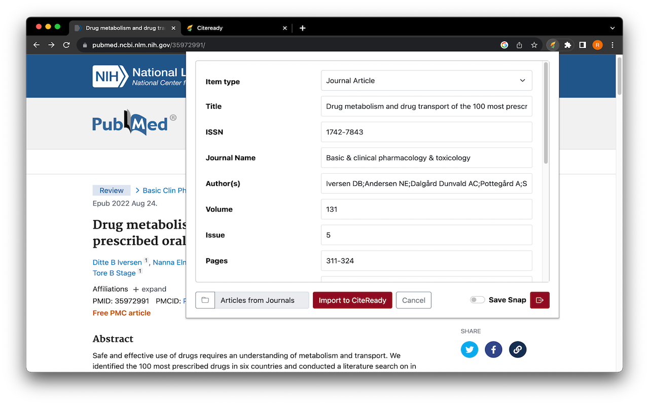 CiteReady Web Importer chrome谷歌浏览器插件_扩展第1张截图