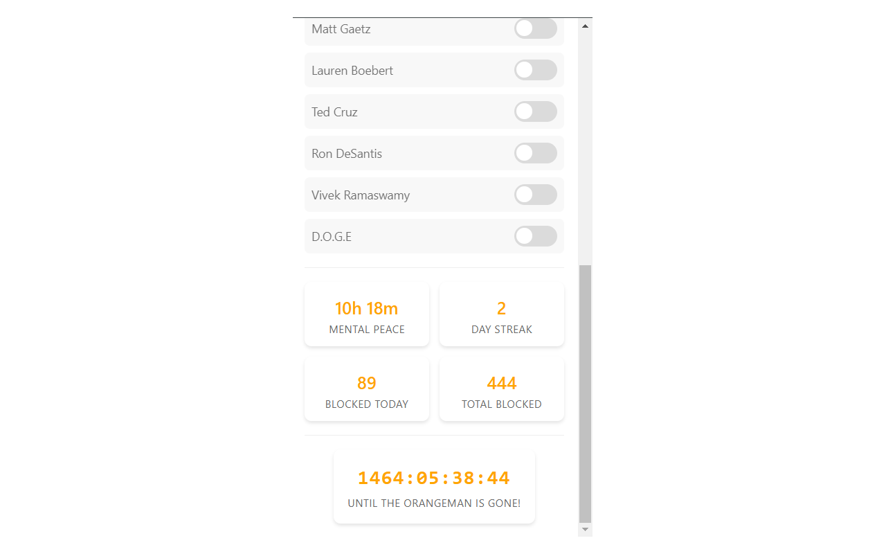 OrangeMan Blocker chrome谷歌浏览器插件_扩展第3张截图