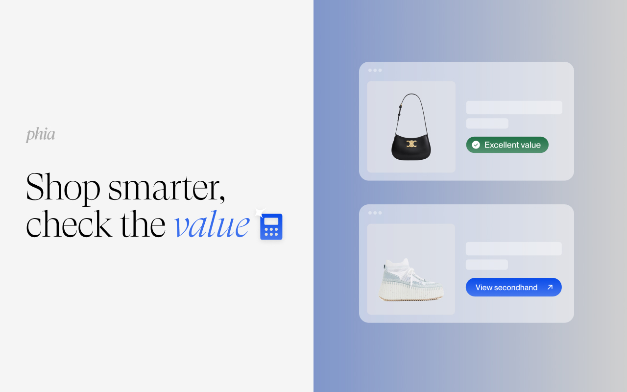 Phia: Know the Value, Shop for Less chrome谷歌浏览器插件_扩展第1张截图