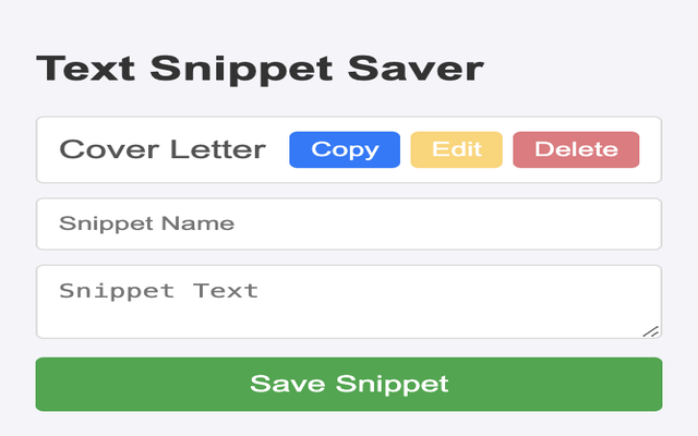 Text Snippet Saver chrome谷歌浏览器插件_扩展第2张截图