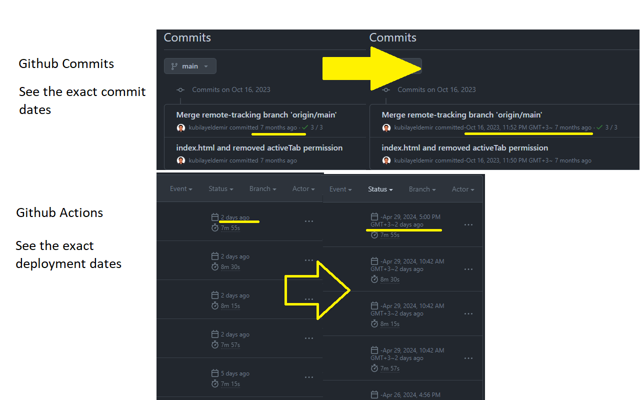Github Exact Dates chrome谷歌浏览器插件_扩展第1张截图