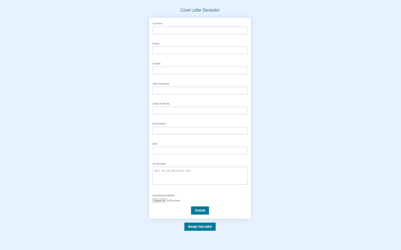 Cover Letter Generator chrome谷歌浏览器插件_扩展第4张截图