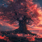 Anime Girl Watching Sunset By Cherry Tree A Stunning Live Wallpaper