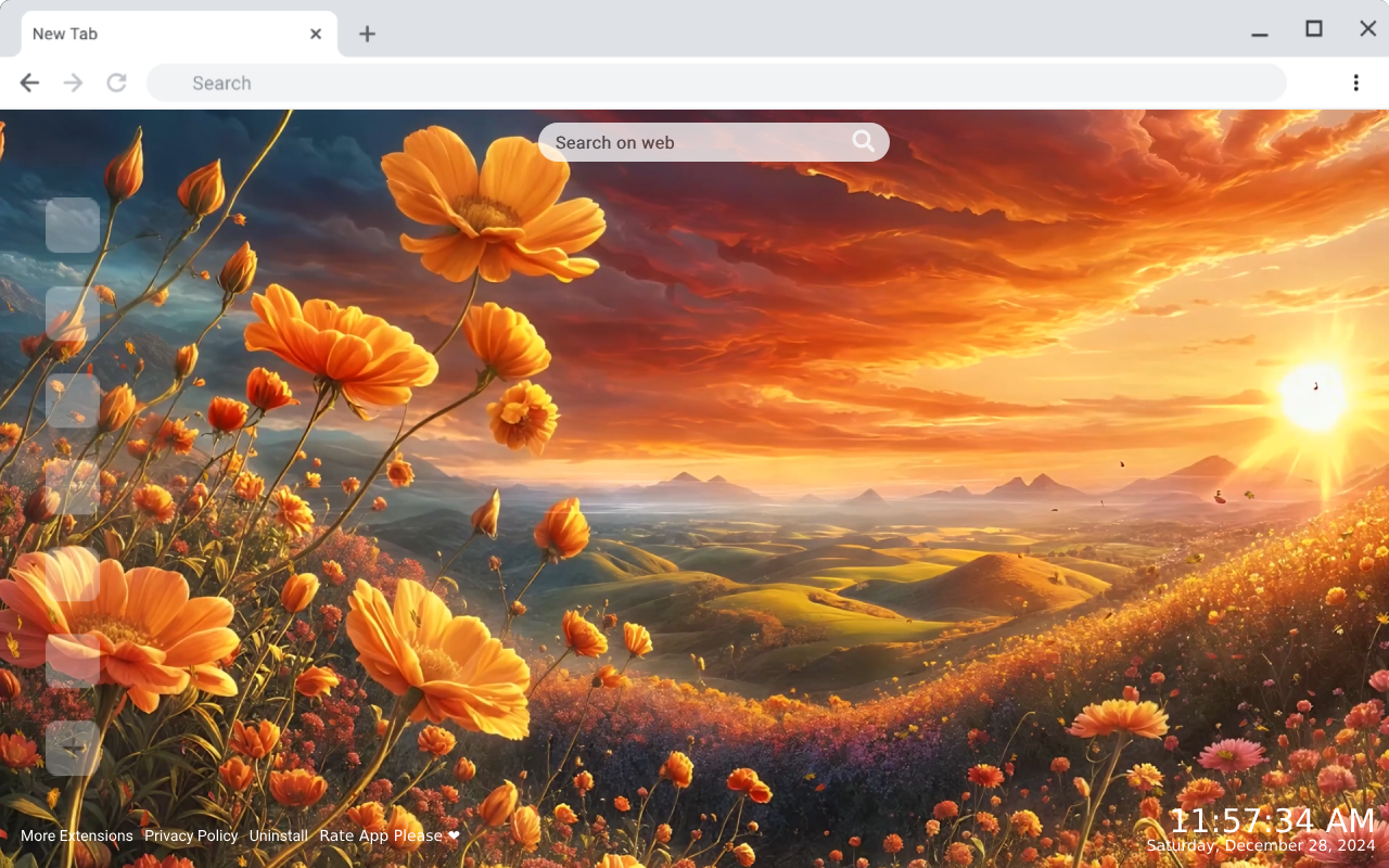 Sunset Over Flower Field Live Wallpaper chrome谷歌浏览器插件_扩展第1张截图