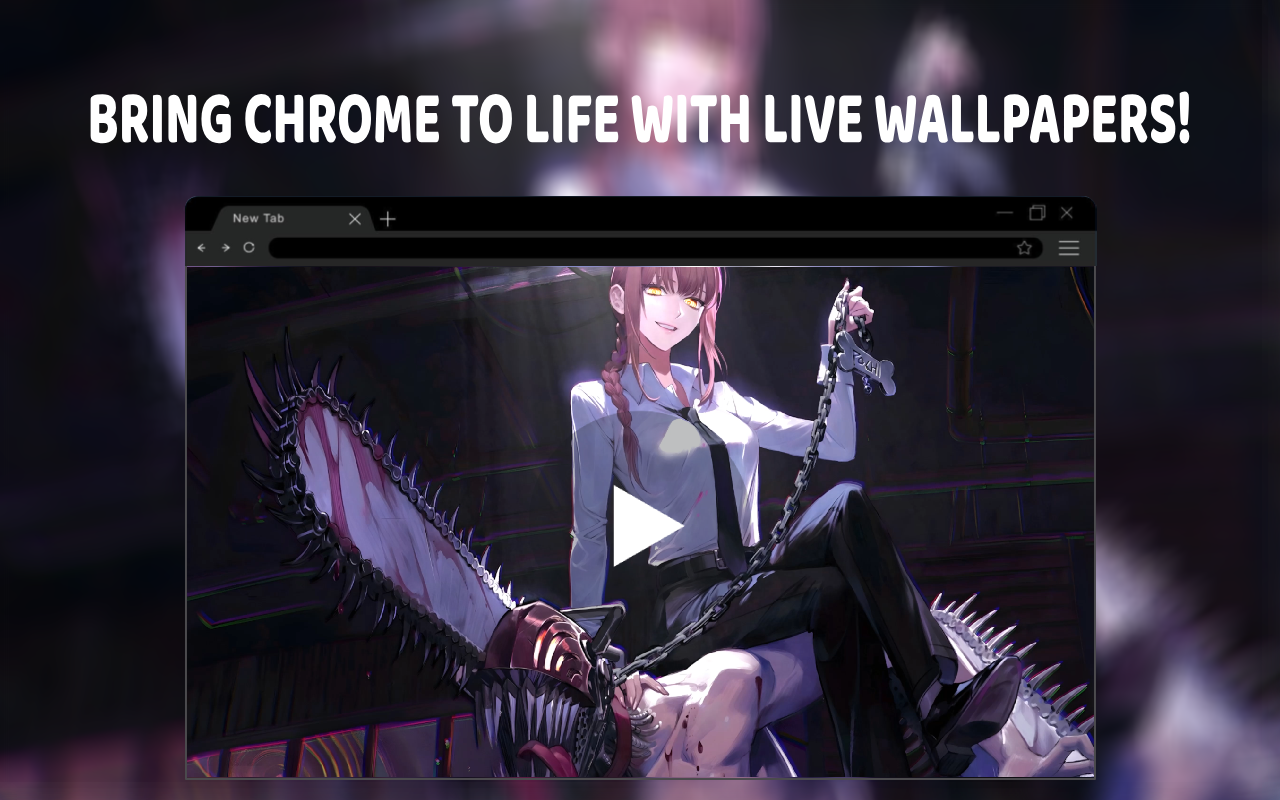 Makima Holding Denji with Chains Live Wallpapers chrome谷歌浏览器插件_扩展第1张截图