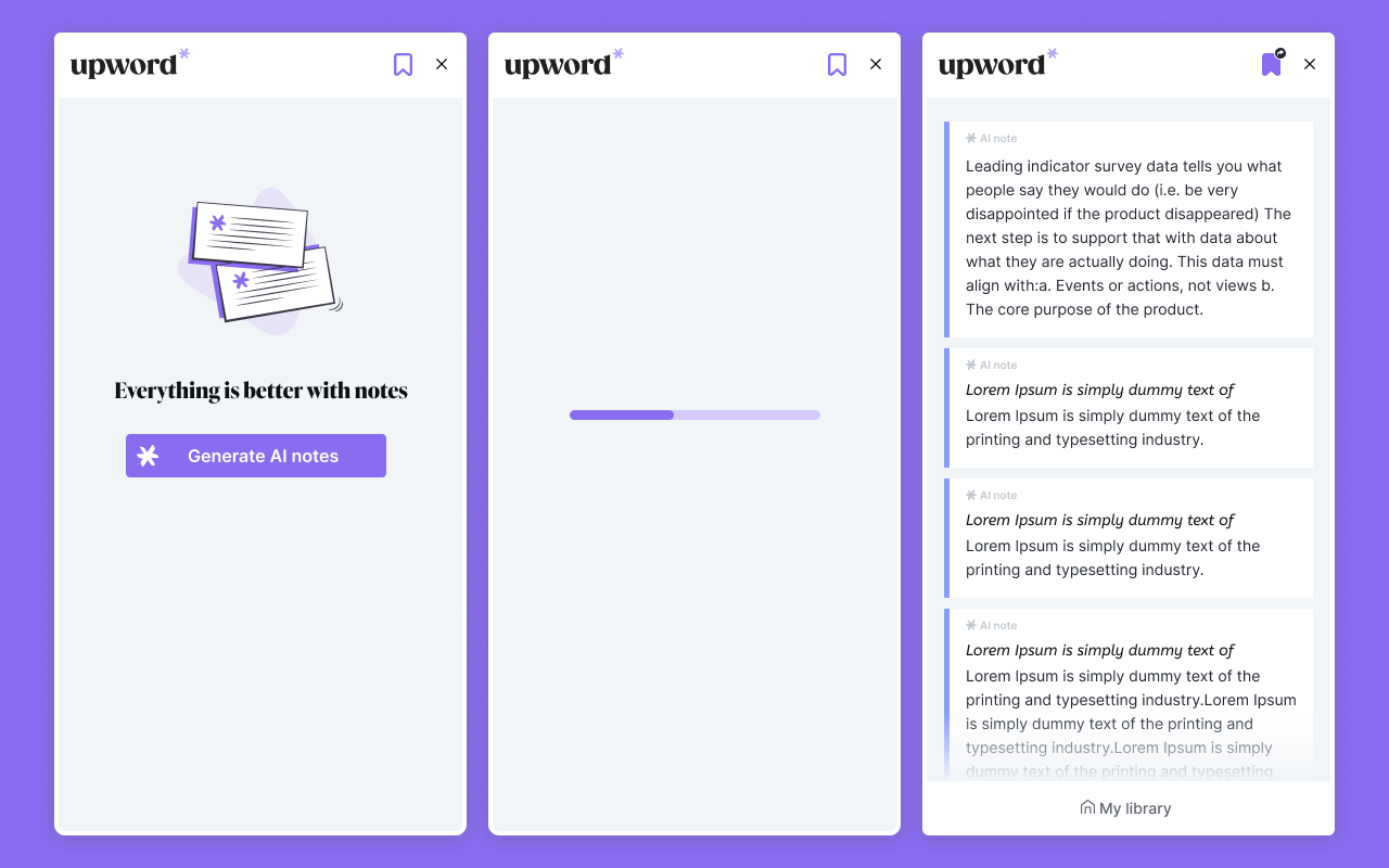 Upword: AI notes & summarization tool chrome谷歌浏览器插件_扩展第4张截图