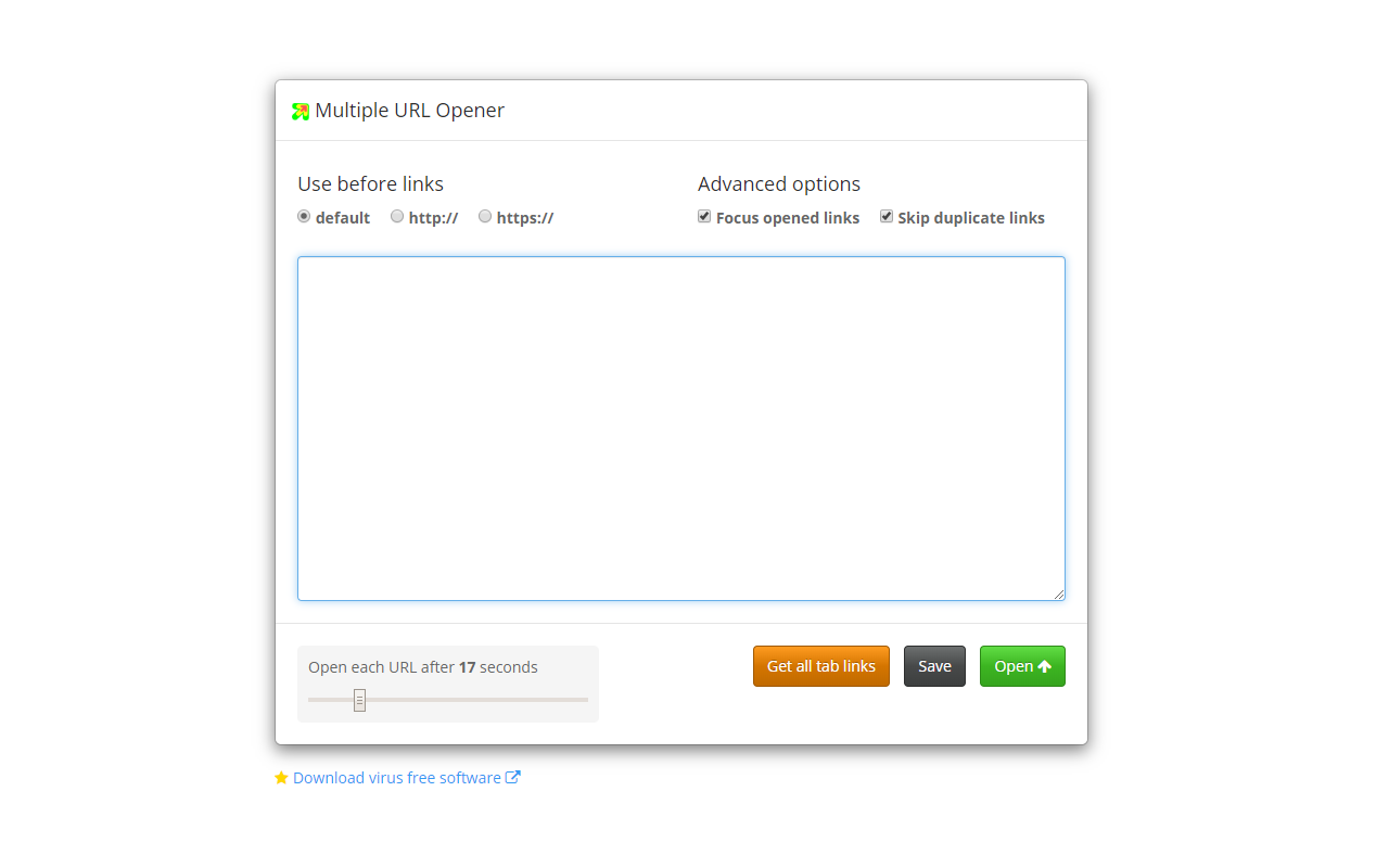 Multiple URL Opener chrome谷歌浏览器插件_扩展第1张截图