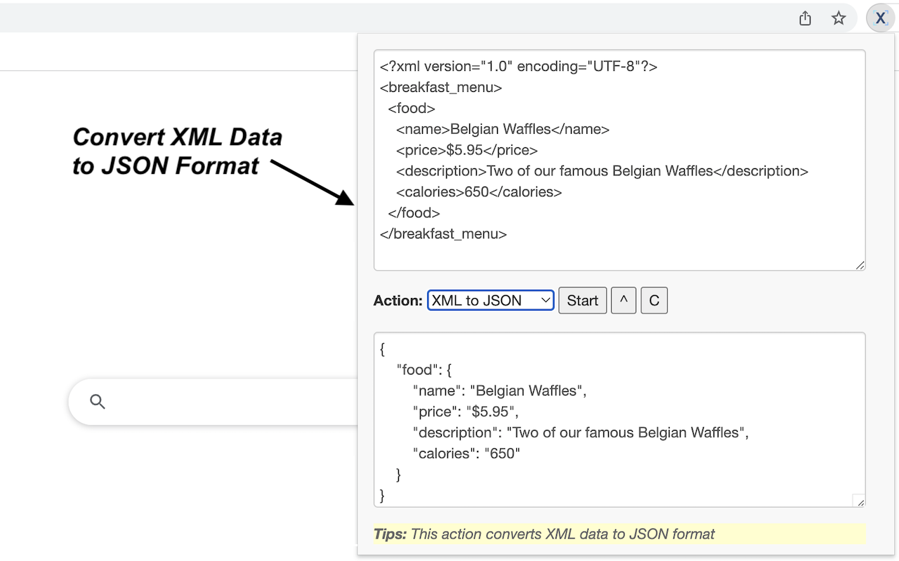 XML Tools chrome谷歌浏览器插件_扩展第2张截图