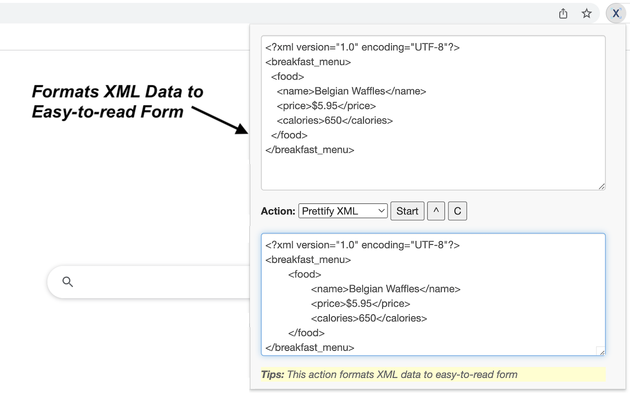 XML Tools chrome谷歌浏览器插件_扩展第5张截图