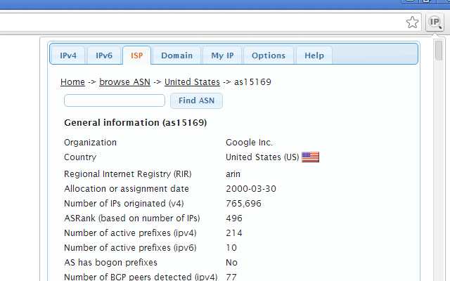 IP Address and Domain Information chrome谷歌浏览器插件_扩展第3张截图