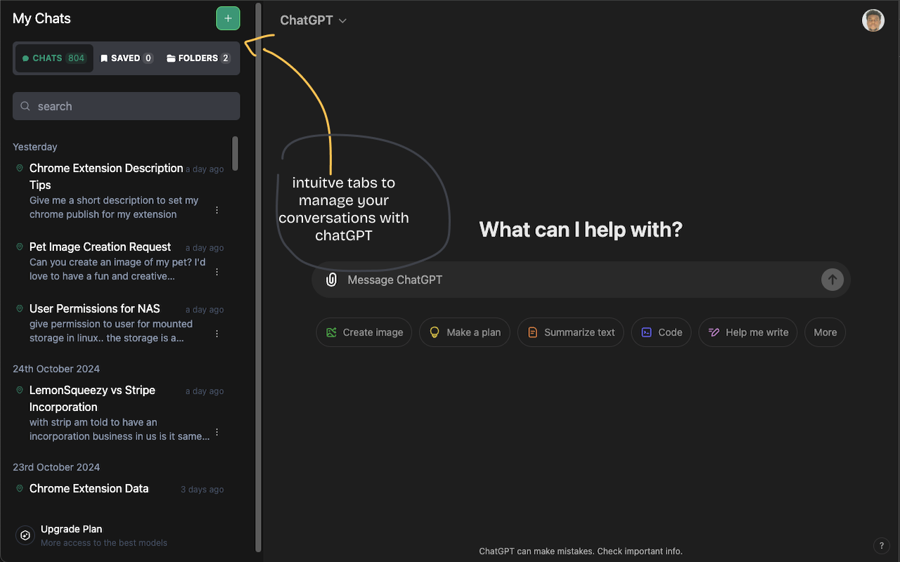 LeonidasGPT: Organize ChatGPT, Deepseek Conversations into Folders & More chrome谷歌浏览器插件_扩展第1张截图