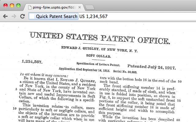 Quick Patent Search chrome谷歌浏览器插件_扩展第2张截图