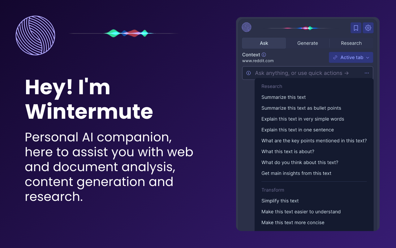 Wintermute: AI Web Companion chrome谷歌浏览器插件_扩展第1张截图