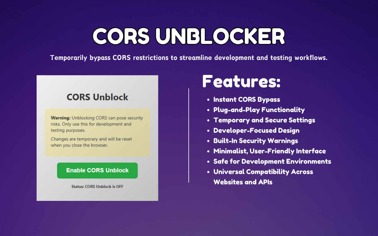 CORS Unblocker chrome谷歌浏览器插件_扩展第1张截图