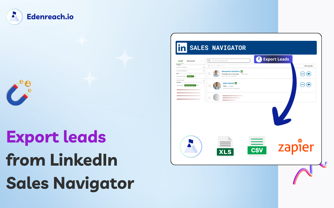 Edenreach - Turn Your Sales Navigator into a Lead Generation Machine chrome谷歌浏览器插件_扩展第1张截图