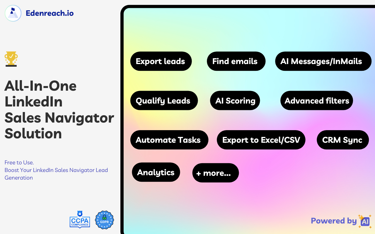 Edenreach - Turn Your Sales Navigator into a Lead Generation Machine chrome谷歌浏览器插件_扩展第3张截图