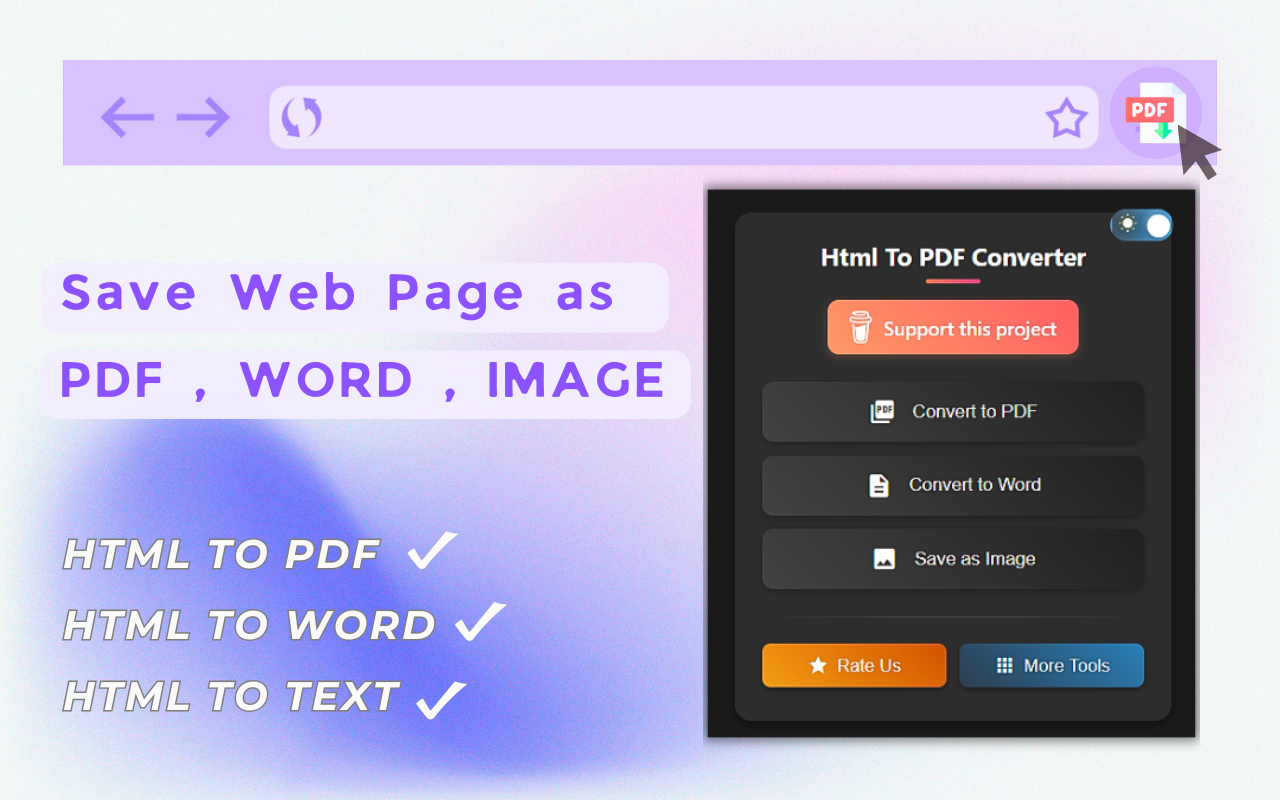 Web2PDF - HTML转PDF转换器 chrome谷歌浏览器插件_扩展第2张截图
