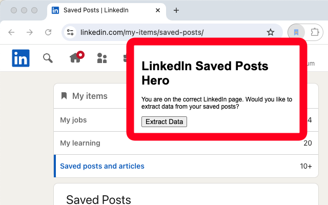 LinkedIn Saved Posts Hero chrome谷歌浏览器插件_扩展第1张截图