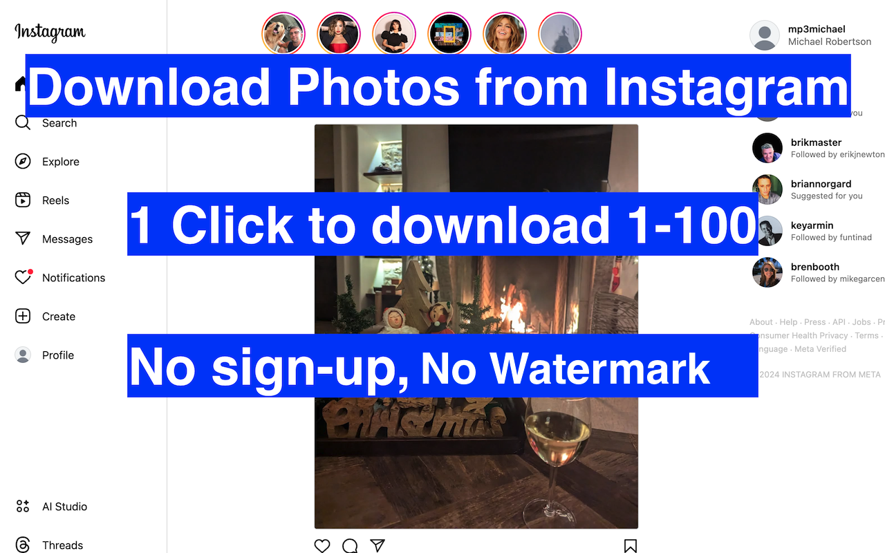 Photo Downloader for Facebook, Instagram, + chrome谷歌浏览器插件_扩展第2张截图