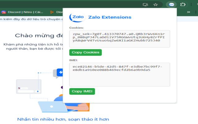 Zalo cookies chrome谷歌浏览器插件_扩展第1张截图