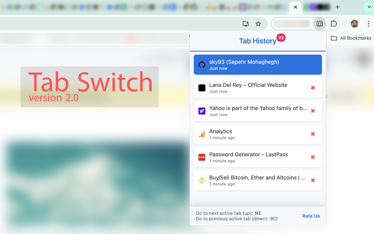 Tab Switch Extension chrome谷歌浏览器插件_扩展第1张截图