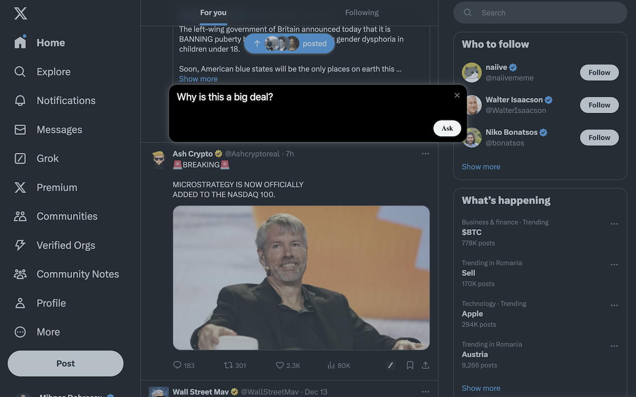 Ask Grok chrome谷歌浏览器插件_扩展第2张截图