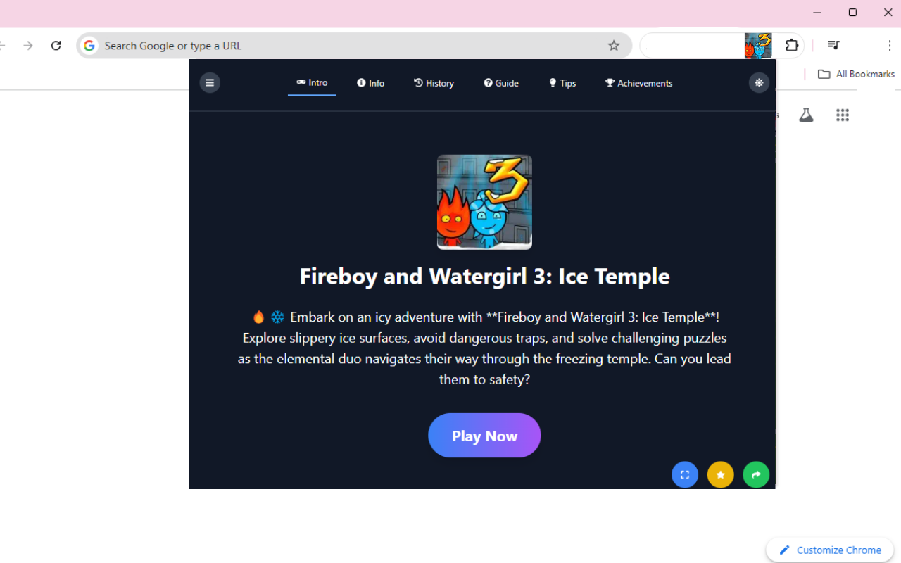 Fireboy and Watergirl 3 - Ice Temple chrome谷歌浏览器插件_扩展第1张截图
