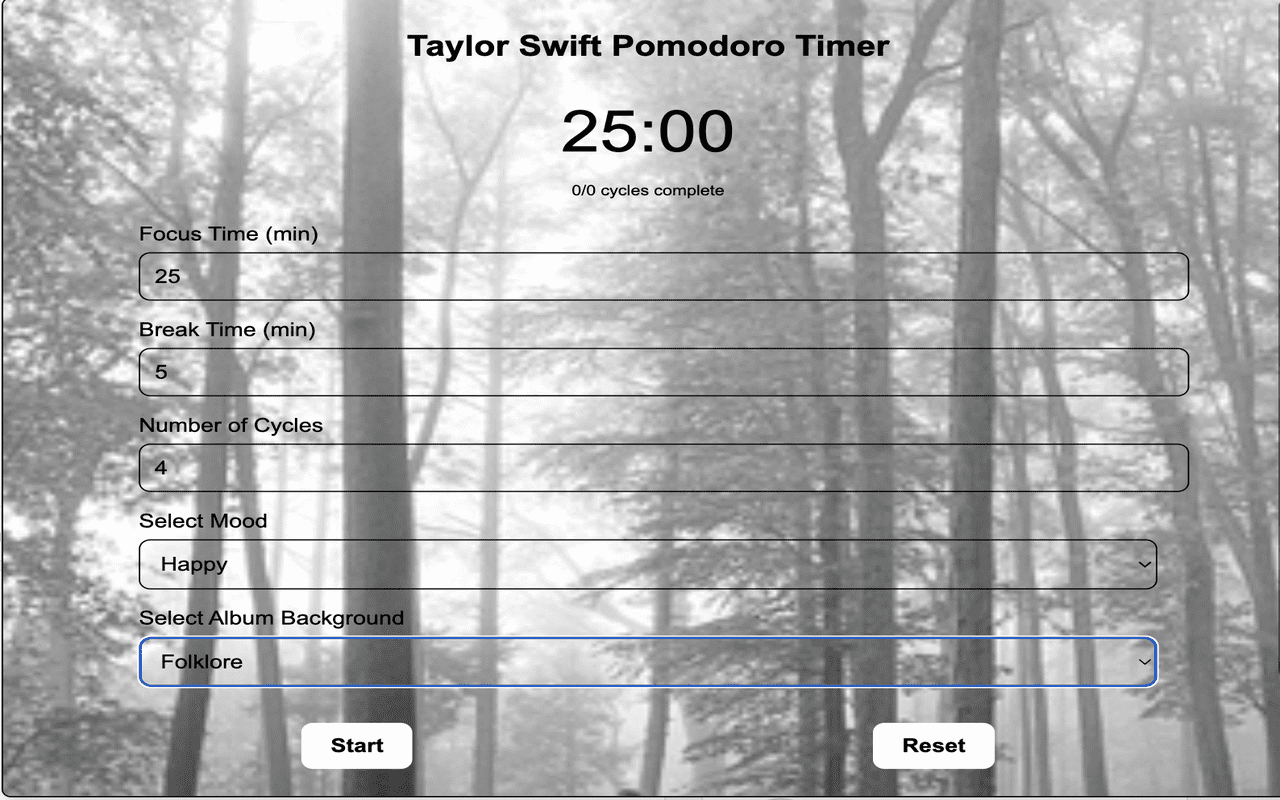 Taylor Swift Pomodoro Timer chrome谷歌浏览器插件_扩展第1张截图