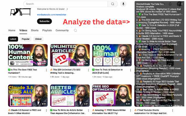 WordsAtScale YouTube Spy chrome谷歌浏览器插件_扩展第1张截图