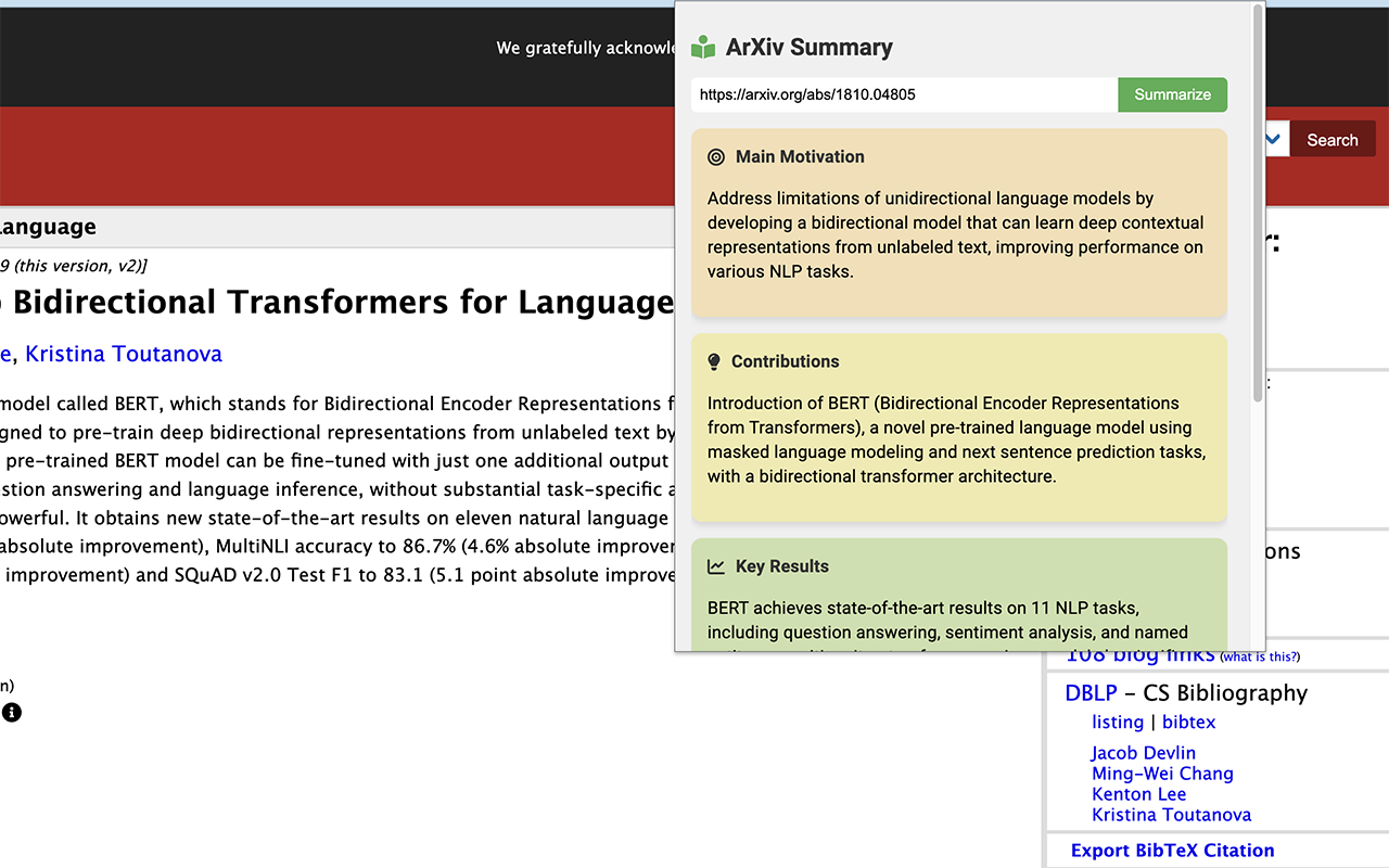 ArXiv Insight: Paper Summarizer chrome谷歌浏览器插件_扩展第2张截图
