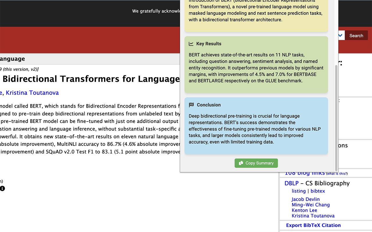 ArXiv Insight: Paper Summarizer chrome谷歌浏览器插件_扩展第3张截图
