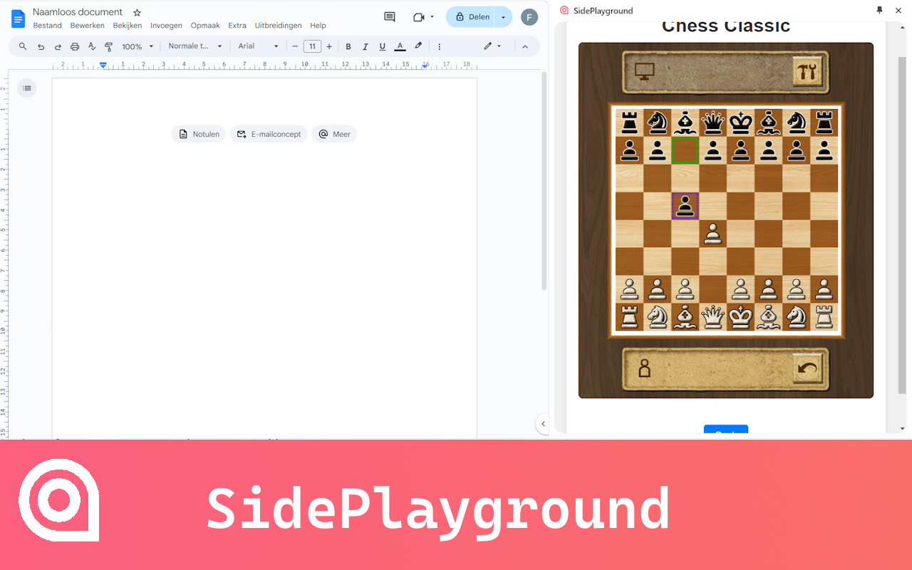 Play games on your sidepanel - SidePlayground chrome谷歌浏览器插件_扩展第1张截图