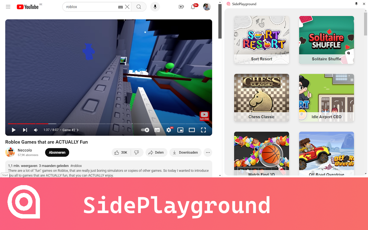 Play games on your sidepanel - SidePlayground chrome谷歌浏览器插件_扩展第2张截图