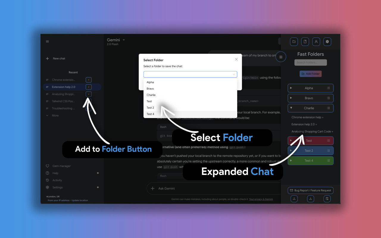 Google Gemini Folders & Chat organizer - Fast Folders chrome谷歌浏览器插件_扩展第5张截图
