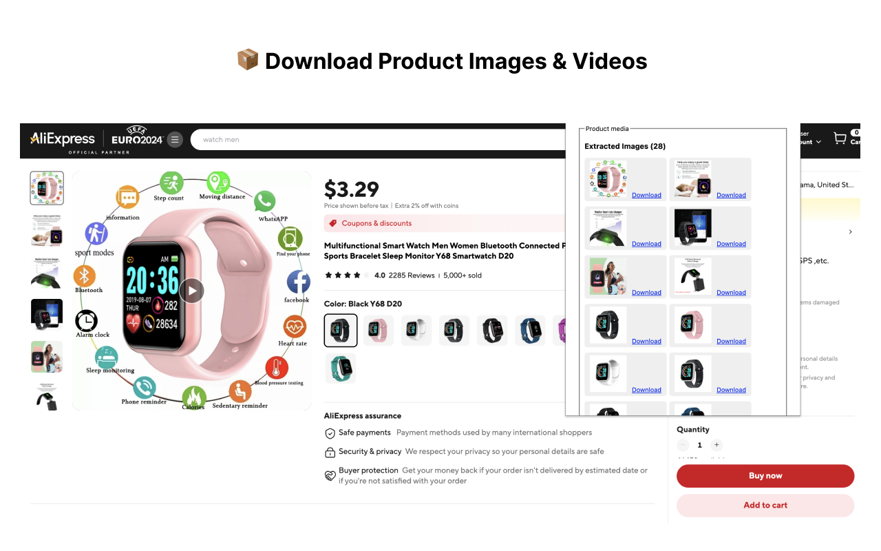 Download Images & Videos : AliExpress Save Plus chrome谷歌浏览器插件_扩展第2张截图