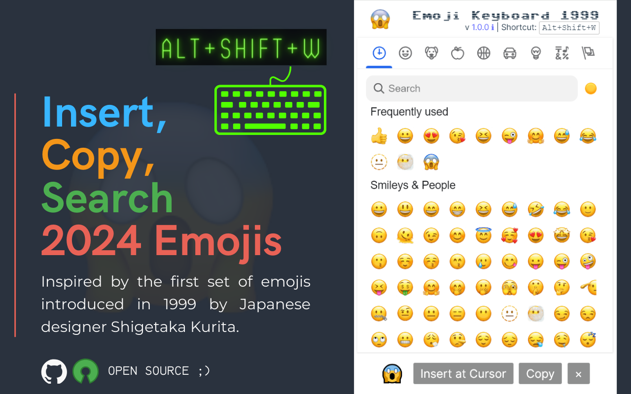 Emoji Keyboard 1999 chrome谷歌浏览器插件_扩展第1张截图