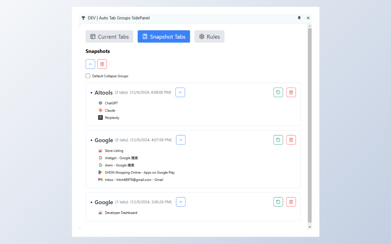 标签页自动分组侧边栏 chrome谷歌浏览器插件_扩展第2张截图